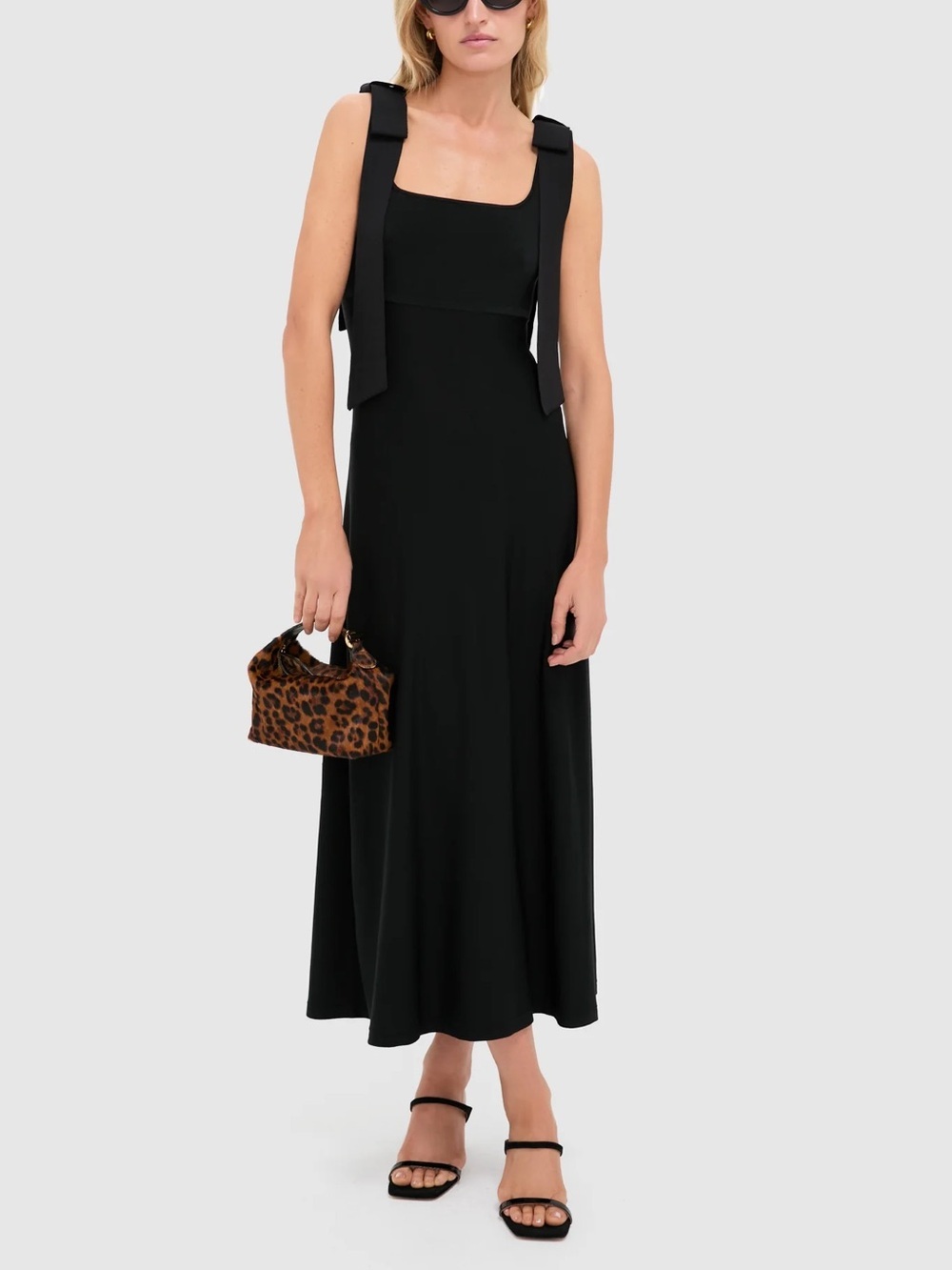 Pomander Place Tie Strap Maxi Dress Thick Knit Stretch Square Neck Tuckernuck